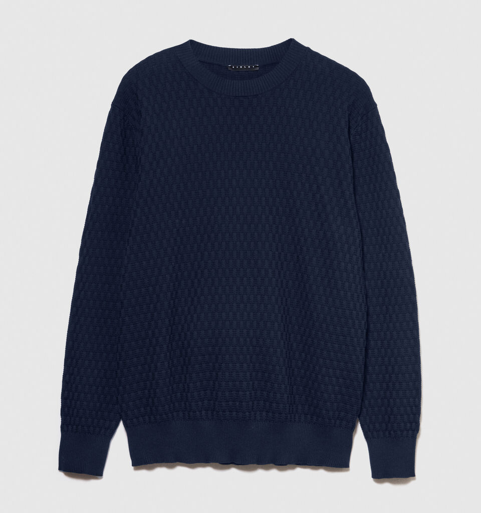 Solid colored sweater - men's crew neck sweaters - Dark Blue | Sisley image number 6